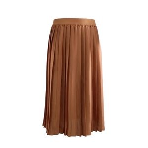 Women's Pleated Midi Skirt Copper Medium |BC|